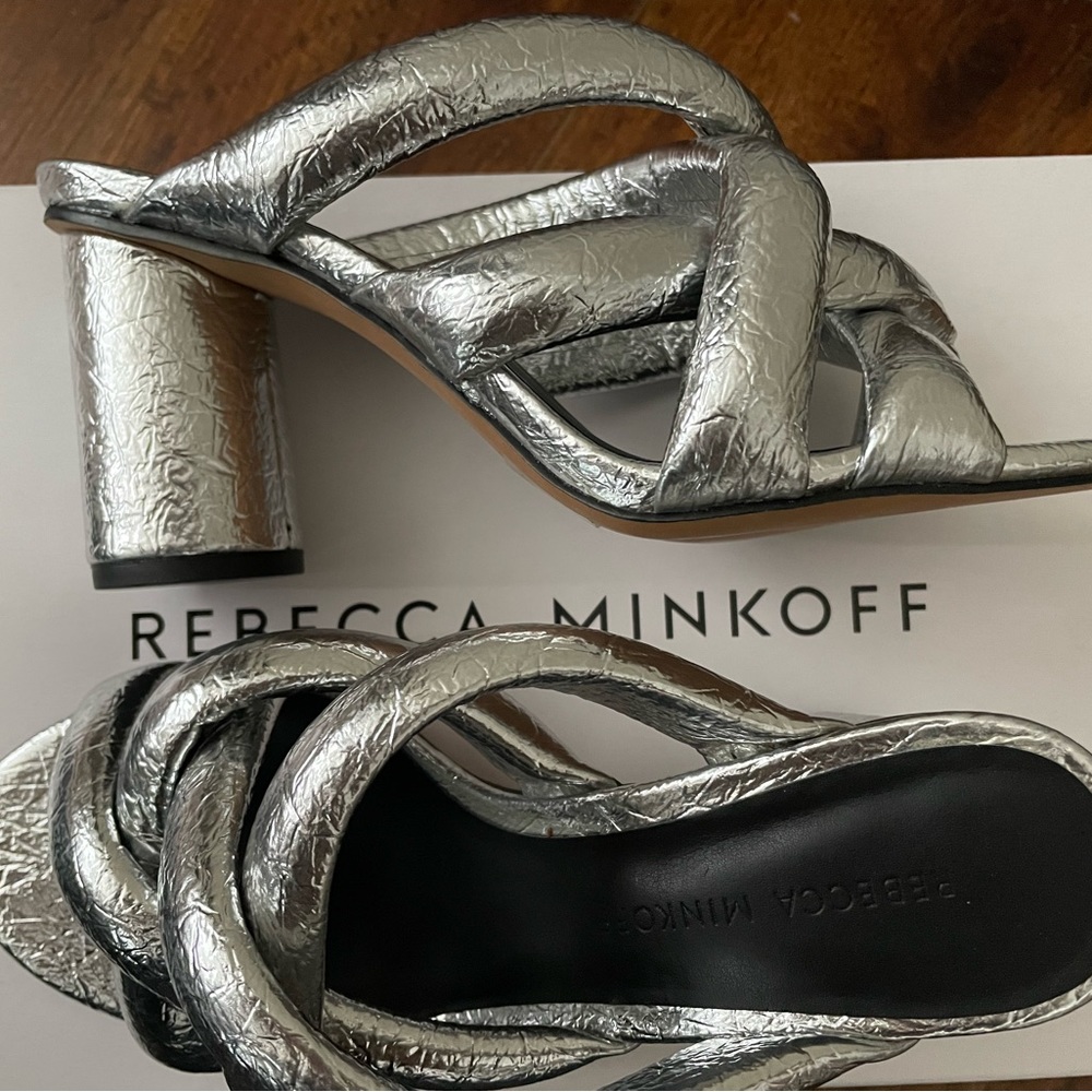 Rebecca Minkoff Amandine Heels Sandals BNIB size 6 silver